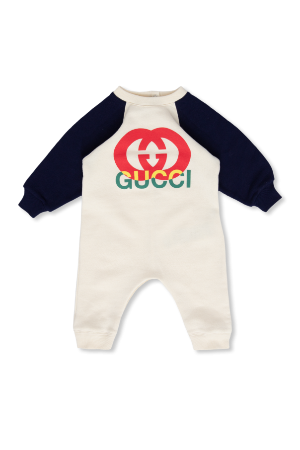 gucci wash bags Cream Jumpsuit with logo Gucci Kids Biname fmedShops Iceland